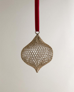 ZARA HOME СЕТЧАТЫЙ ЕЛОЧНЫЙ ШАР, СЕРЕБРЯНЫЙ