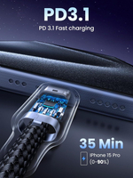 Кабель USB C - USB C, 480Mbps, 5A, QC4.0/PD3.1, 240W, 1m, UGREEN 15311