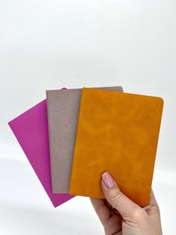 Набор 3 блокнота 88л (138*102мм) линейка розовый, перламутровый, желтый (5447-1)