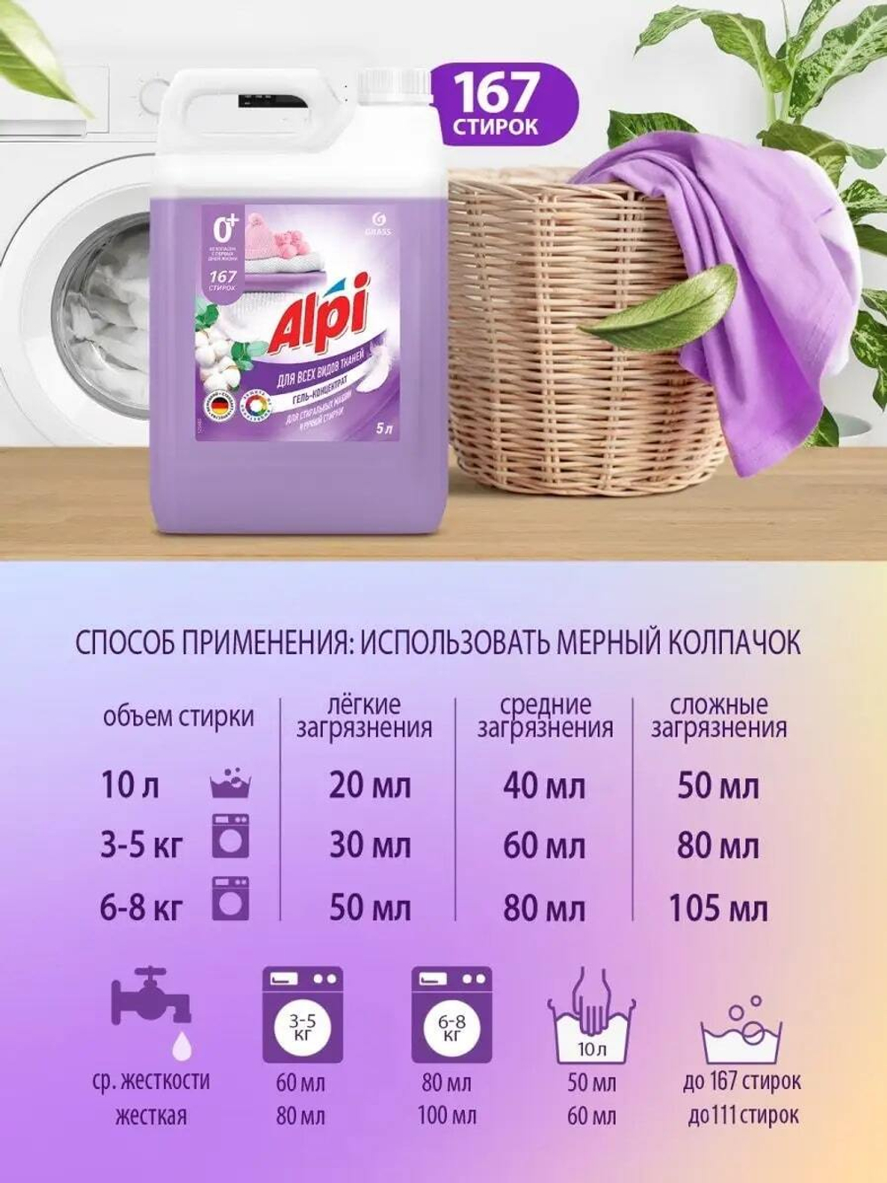 Гель для стирки 5 литров Alpi + кондиционер для белья 5л Eva