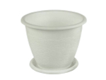 Горшок цветочный Розалия 1,2л с поддоном (белый)