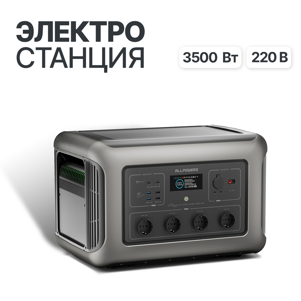 Портативная электростанция Allpowers R3500, 3500 Вт