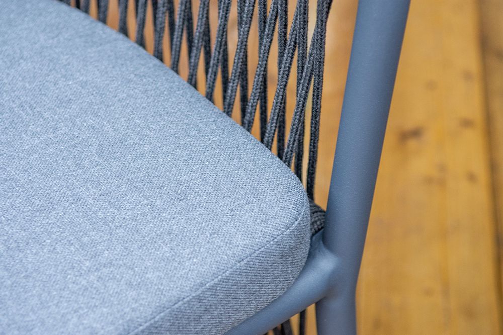 "Романо" обеденная группа на 6 персон, каркас темно-серый, роуп темно-серый