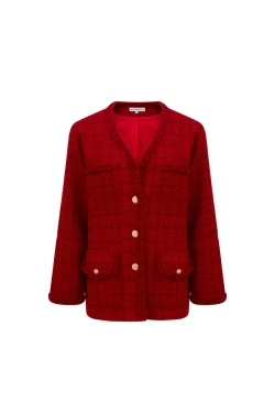 Жакет-тулуп красный