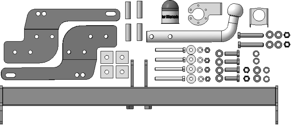Фаркоп Motodor Renault Duster, Nissan Terrano 2014-2022 (оцинк. Шар) арт.91710-A