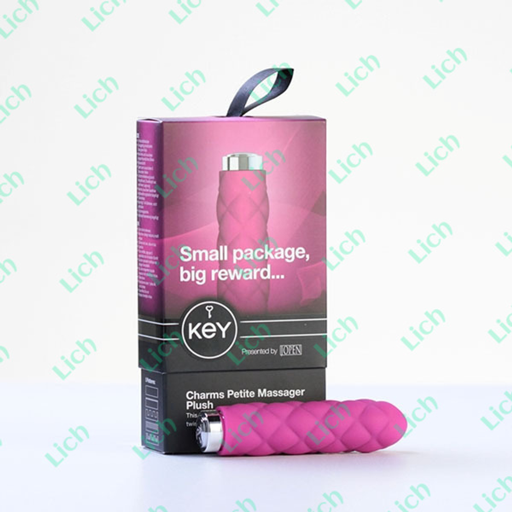 Розовый текстурированный вибромассажер Charms Key