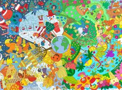 «Времена года», гигантская раскраска в подарочной картонной коробке