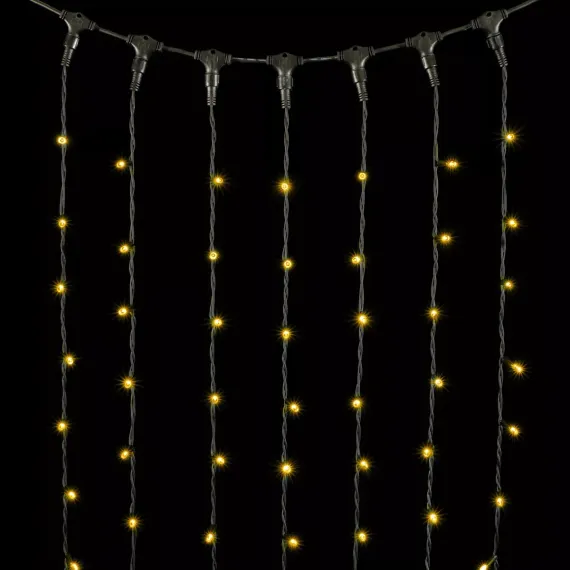 Светодиодный занавес Sealed 2*3 м., 220V., 600 теплых белых LED ламп, черный каучук, Beauty Led (LL602-1-2WW)