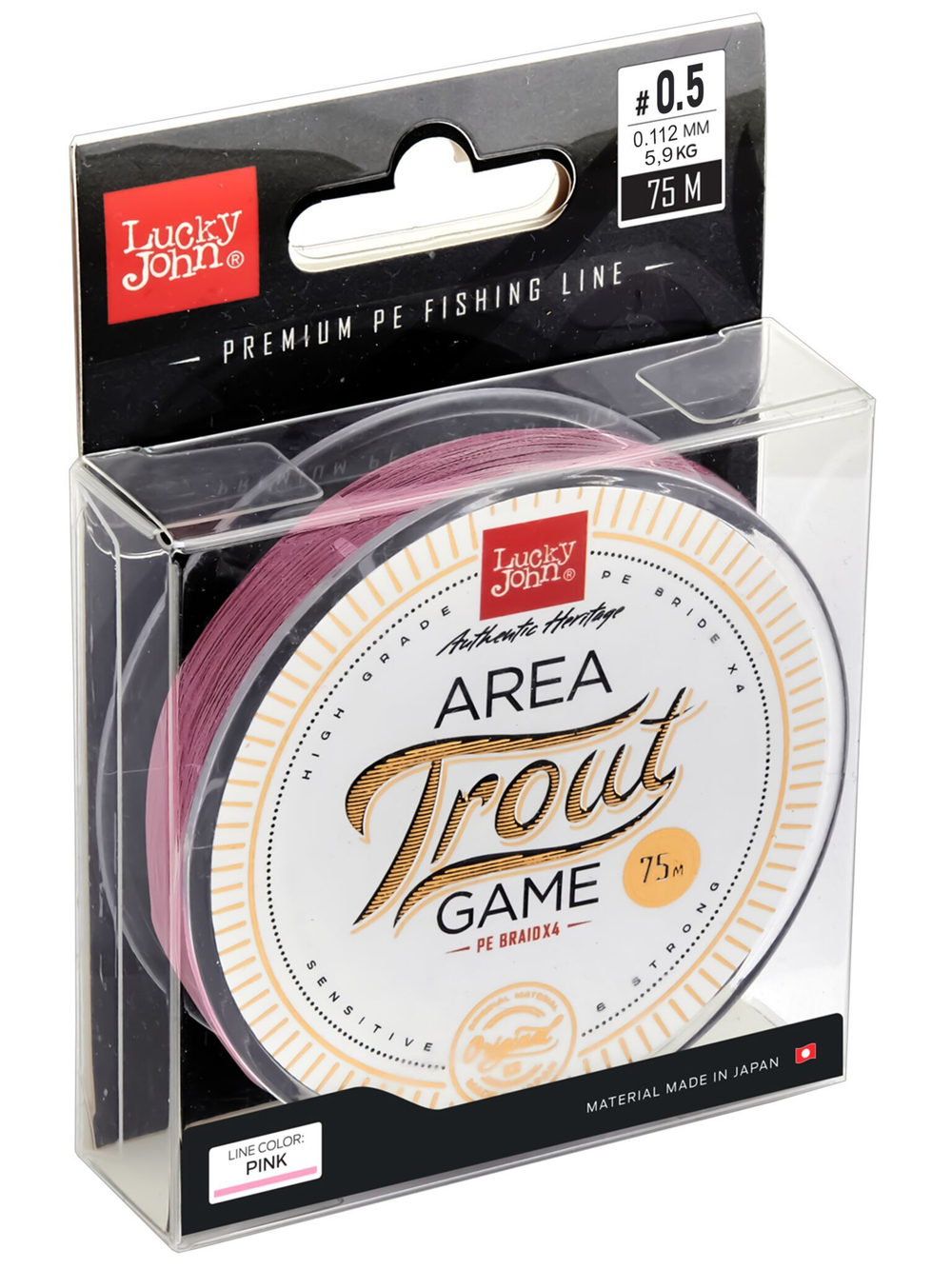 Плетеный шнур LUCKY JOHN Area Trout Game Braid Pink 75 м - 0,112 мм
