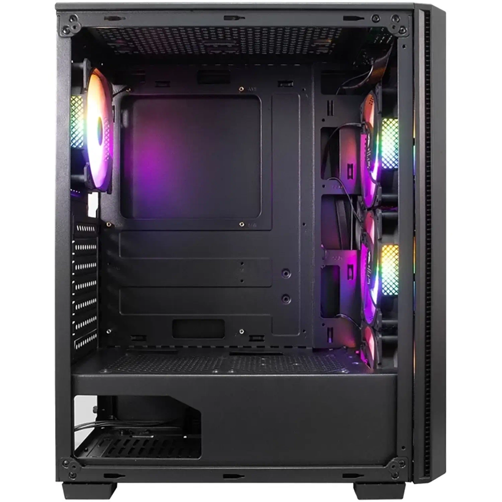Корпус для компьютера 1STPLAYER FIRE DANCING V4-G / ATX, TG / 4x120mm LED fans inc. / V4-G-4F1