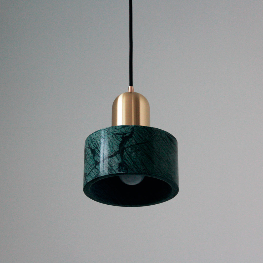 Подвесной светильник Cloyd ANTUAN P1 / Ø15 см - латунь светл. - зелен.мрамор (арт.10931)