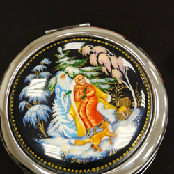 Ручное зеркало "Морозко" (худ. роспись Палех)