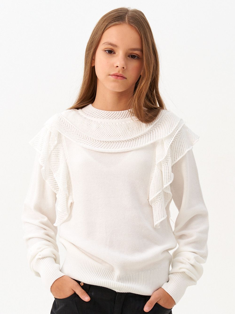 Джемпер для девочки AT1272 белый