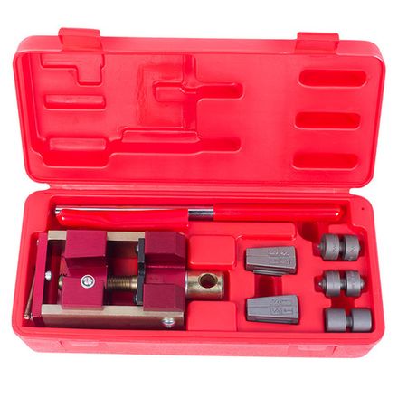 Цена на МАСТАК (102-10046C) Приспособление для развальцовки тормозных трубок, 4.75, 6.00 мм, кейс, 7 предметов