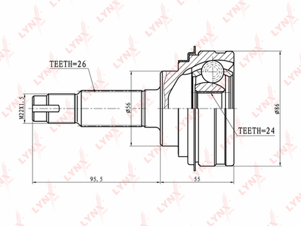 ШРУС наружный LYNX CO-7508 (TO-09)