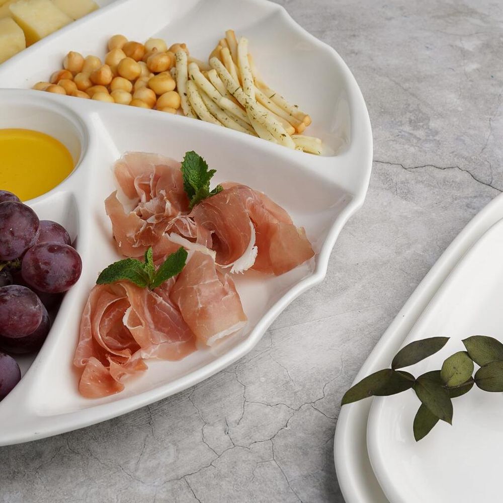 Менажница d 39,5 см h4,5 см 6 отделений белая фарфор NEW P.L. Proff Cuisine [1]