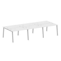 Metal System Рабочая станция на 6 мест на А-образном м/к БА.СМ-6.2 Белый/Металл Серый 3600*1475*750