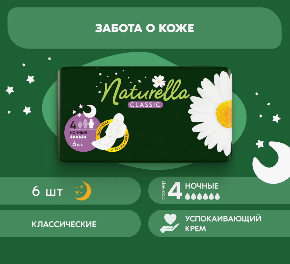 НАТУРЕЛЛА Классик прокл.НАЙТ(с крыл.)по 6шт.