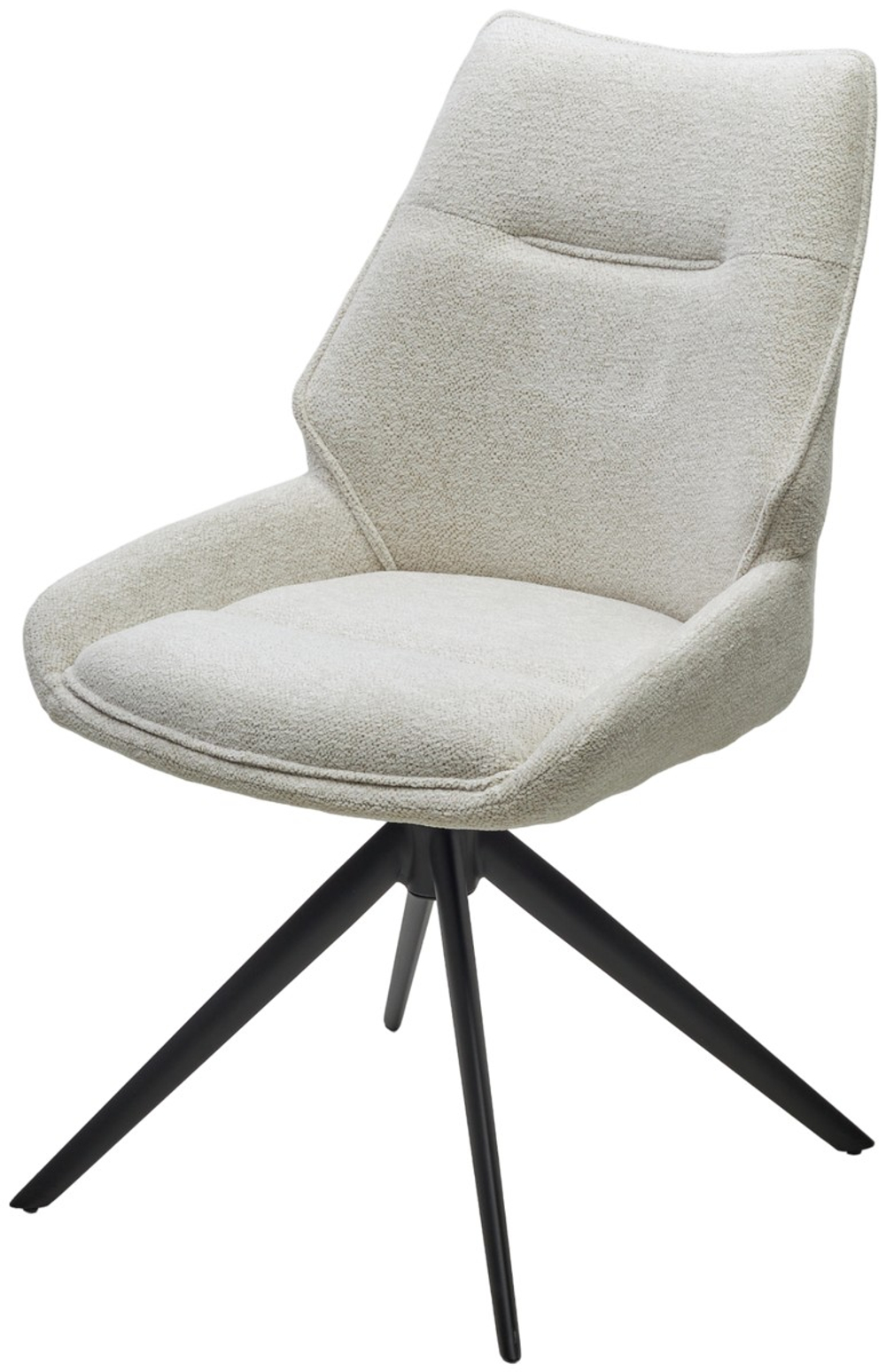 Стул М-City DISAUR Олаф (Olaf) поворотный на поворотный на 360 градусов, Raven22 Бежево-белый, ткань, Черный