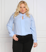 рубашка fiamma plus size Persona by Marina Rinaldi - голубой(7193022)