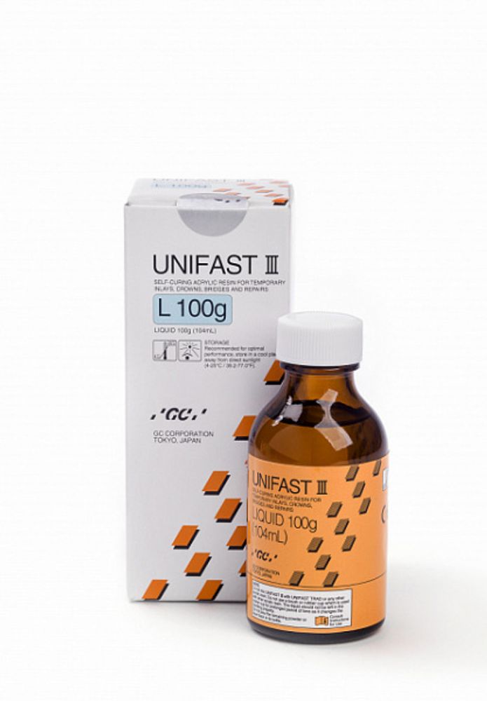 --- Unifast III Liquid (жидкость 104мл.) Унифаст III, пластмасса для изготовления временных коронок