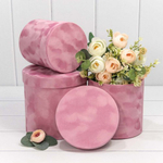 Коробка 18х17 см Набор 3 шт "Бархатный" (Розовый)