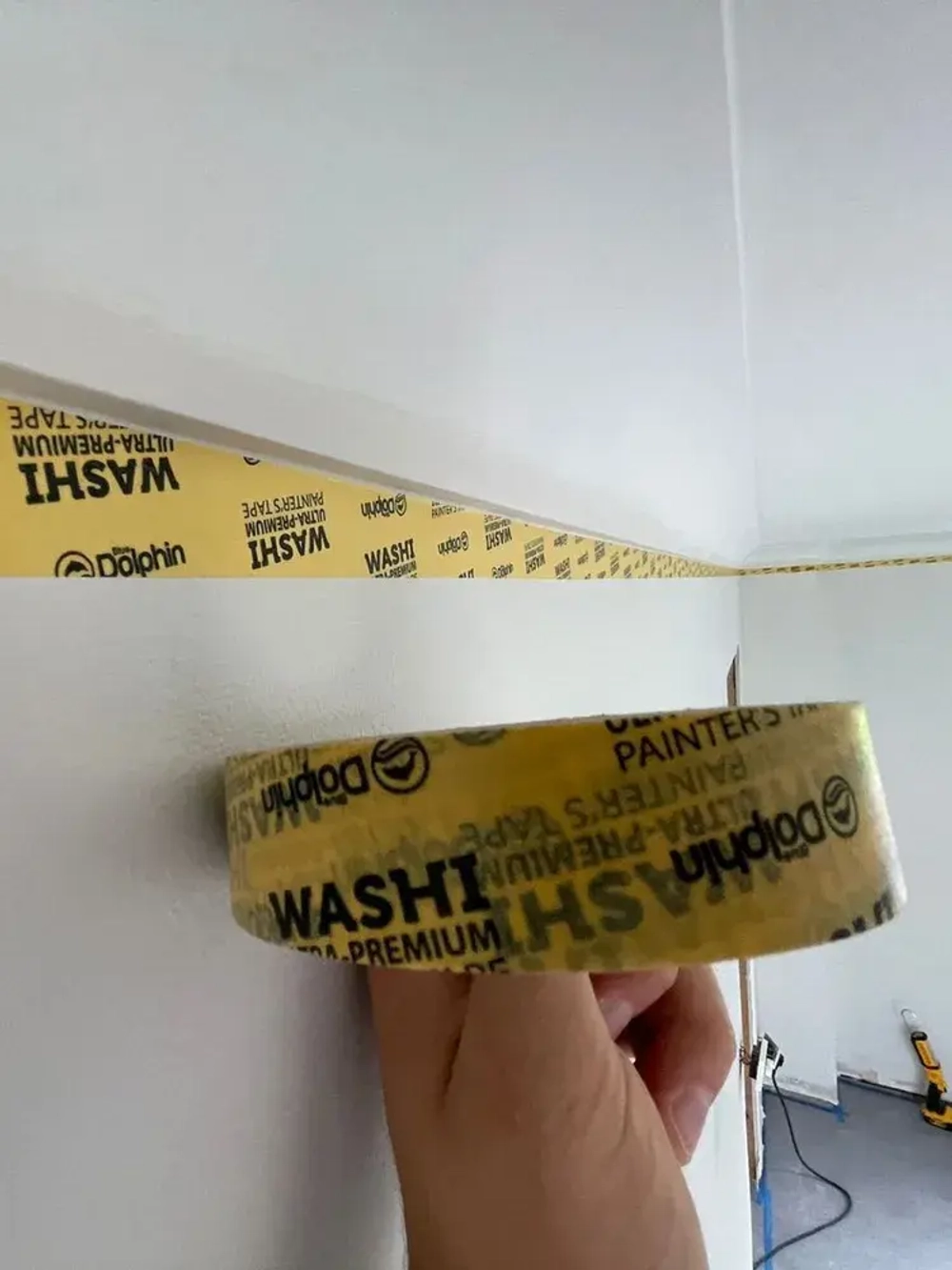 Скотч малярный (лента) на японской рисовой бумаге, Blue Dolphin WASHI (Блю Долфин), Желтый, 25мм *50м