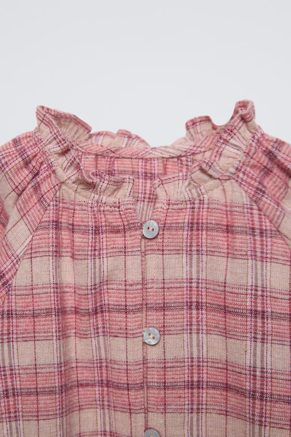ZARA РУБАШКА В КЛЕТКУ, РОЗОВЫЙ