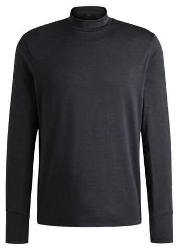 Мужская теннисная футболка теннисная BOSS Slim-fit Long-Sleeved Tock Active - черный