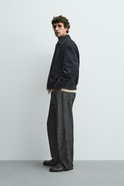 ZARA СТЕГАНАЯ ВЕЛЬВЕТОВАЯ КУРТКА, МОРСКОЙ ТЕМНО-СИНИЙ