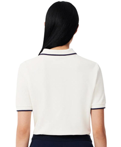 Женское теннисное поло Lacoste Regular Fit Tennis Heat Regulating - white/navy blue
