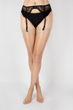 Чулки под пояс с блеском Ultra Shine (Размер: S-M) (Цвет: коричневый)