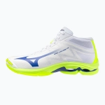 Кроссовки волейбольные Mizuno Wave Lightning Pro Mid white/lighting yellow/dazzling blue