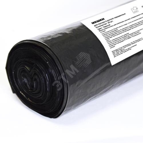 Пакеты для мусора ПВД рулон 180л. черн. 30шт Standart РМ1830E