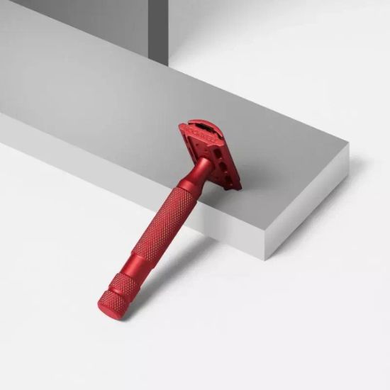 Т-образная бритва (станок) Rockwell 6S, нержавеющая сталь, красная