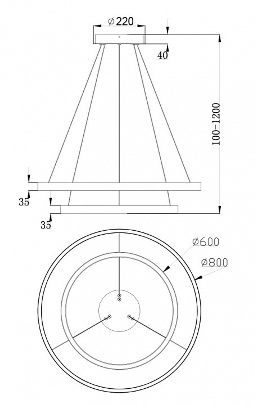 Подвесной светильник Maytoni Rim MOD058PL-L74BS4K