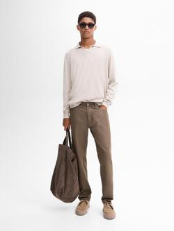 Massimo Dutti Зауженные джинсы из хлопковой джинсовой ткани, норка