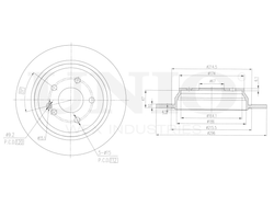 Диск тормозной задний UNIO BRD-20167