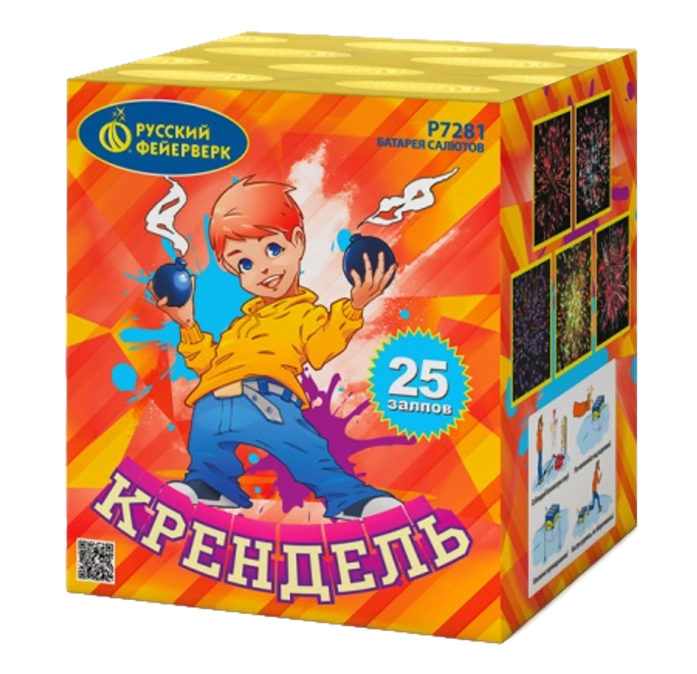 Батарея салютов РФ Крендель 25 залпов калибром 0.8" высотой 40 метров