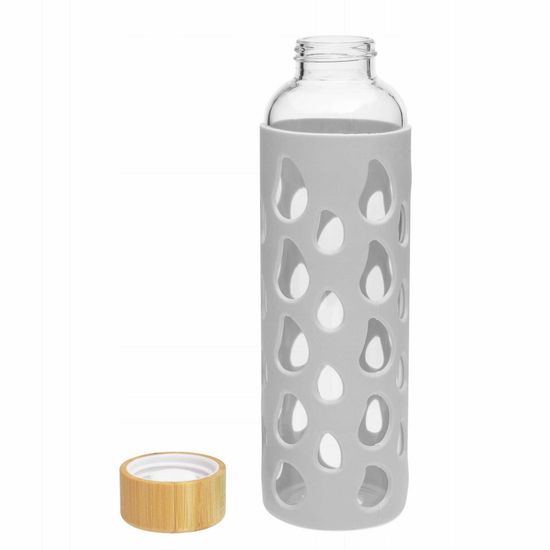 Бутылка для воды 550 мл. Kamille KM 9023 стеклянная в силиконовом чехле