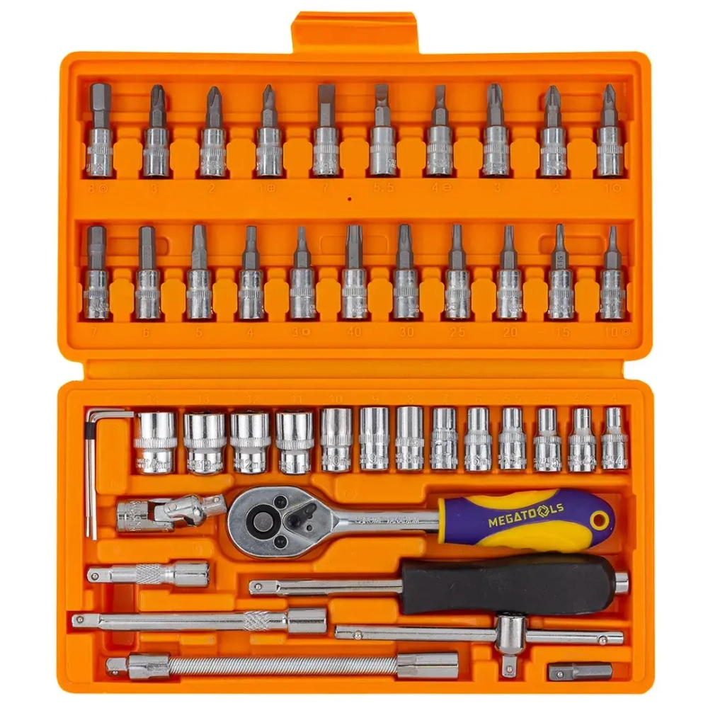 Набор инструментов 46пр, 1/4''( 6гр.) MEGATOOLS MT-2462-5ZX