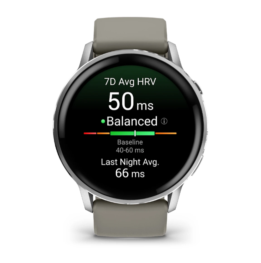 Смарт часы Garmin Venu 4 - 45мм Silver with Silver Grey Silicone Band