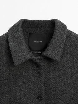 Massimo Dutti Длинное пальто из смесовой шерсти, серый