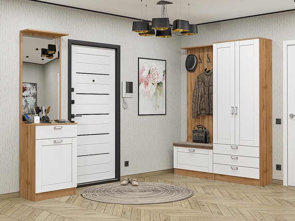 Прихожая Стиль-04 White Silk Дуб Вотан