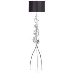 Светильник напольный торшер Monstera Deliciosa (Монстера) с абажуром Винтаж-2 Черный