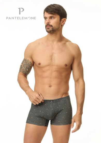 Трусы мужские боксеры Pantelemone PMH-1368, треугольники серо-зеленые