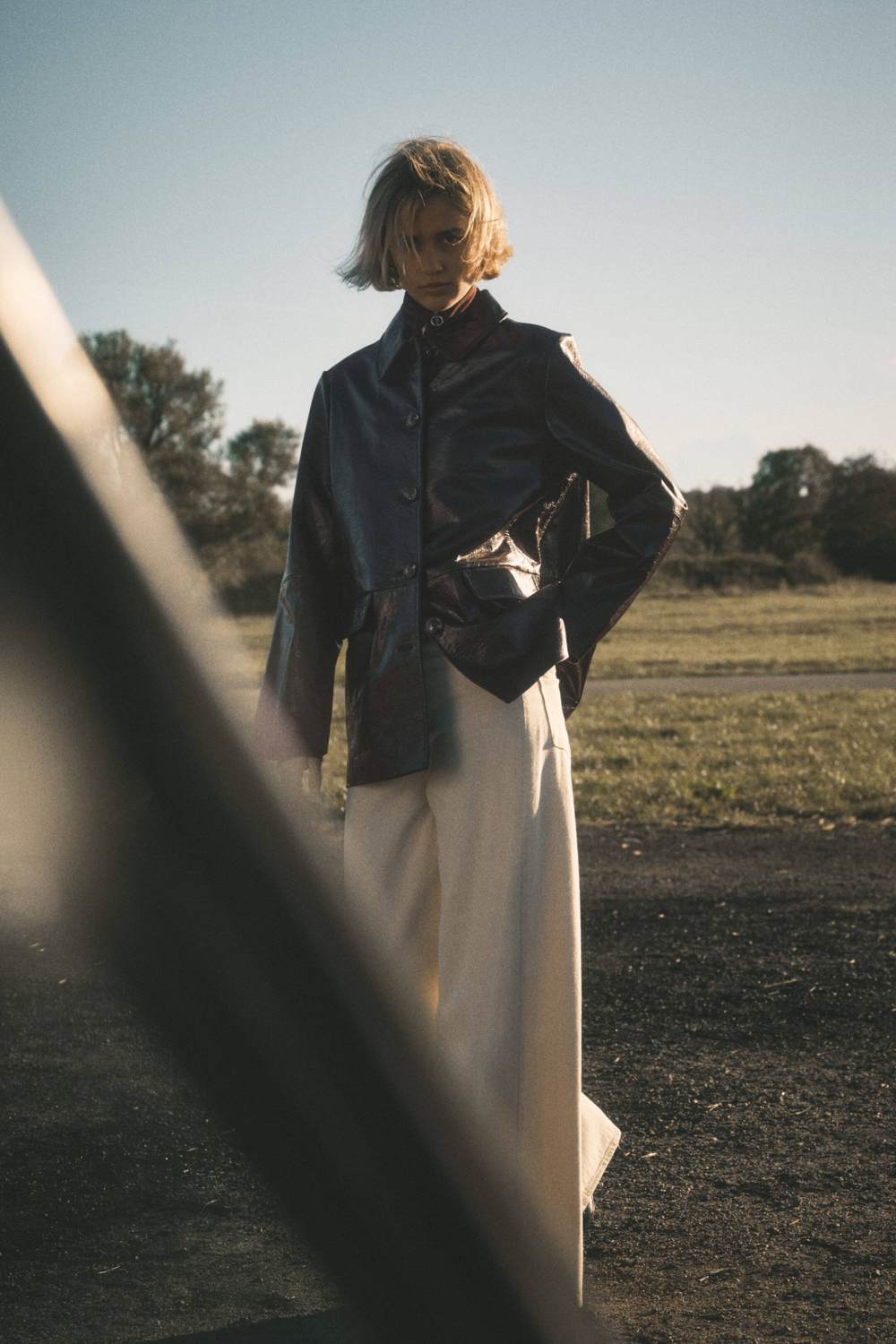 H&M Кожаная куртка, темно-коричневый