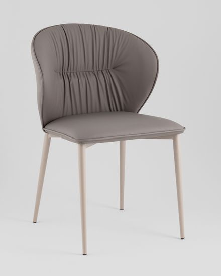 Стул обеденный Deia серая экокожа серые ножки