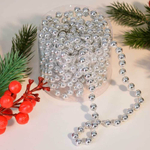 Цепь новогодняя 5м Шарик d0,6см, цвет серебро