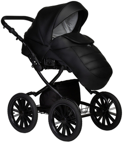 Детская коляска Indigo Mio Eco Plus 14 3 в 1 с автокреслом Avionaut Cosmo 01 черная кожа